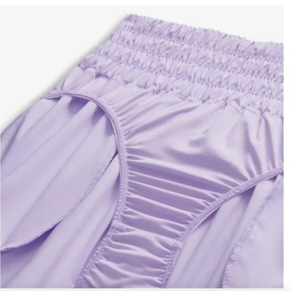 NIKE ONE Women’s Dri-FIT Ultra High Waist Brief Lined Shorts Lilac Ice NEW